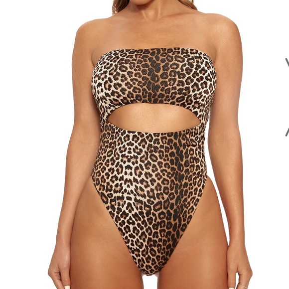 Naked Wardrobe cut out leopard monokini bodysuit - Picture 2 of 5